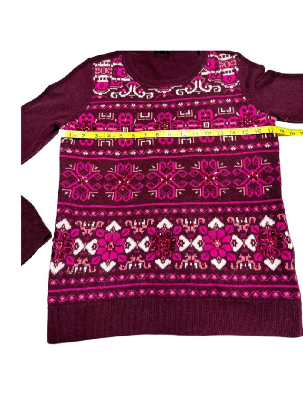 Talbots Patterned Sweater Red Size Small - Picture 6 of 6